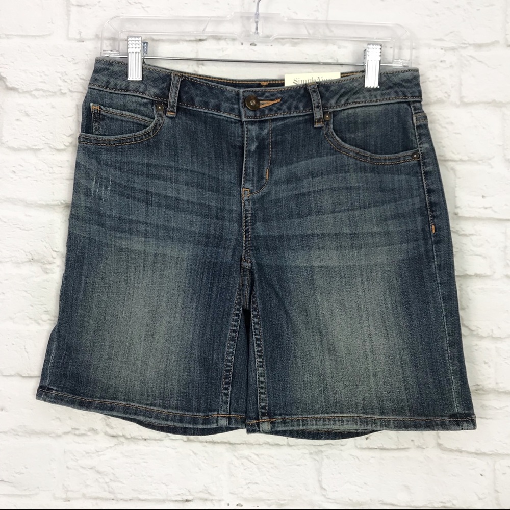 Simply Vera 0 MidRise Mid Thigh Denim Shorts NWT